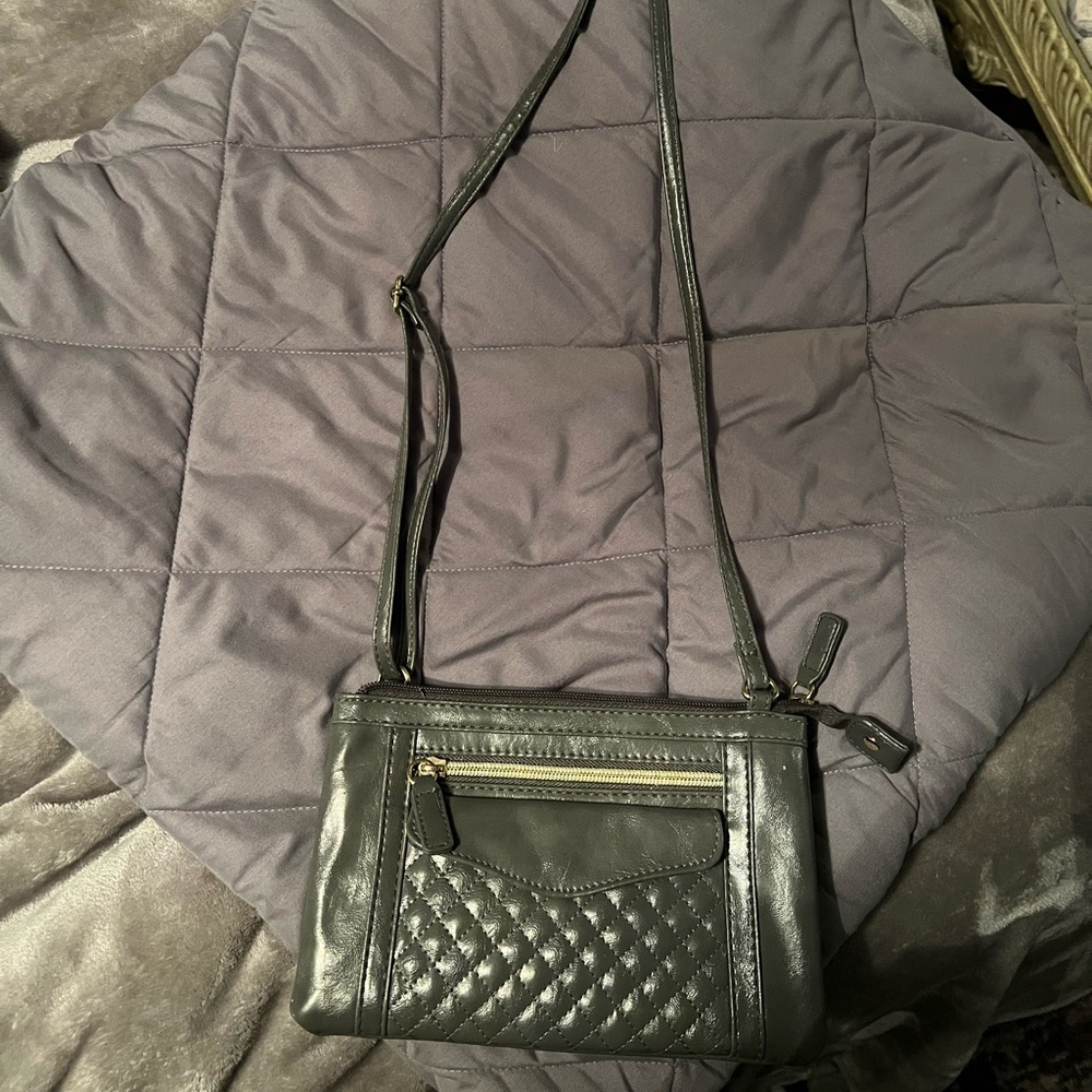 Like New Grey Crossbody Bag